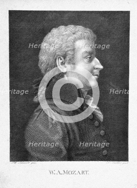Wolfgang Amadeus Mozart, ca 1825. Artist: Schmidt, J. W. (active 19th century)