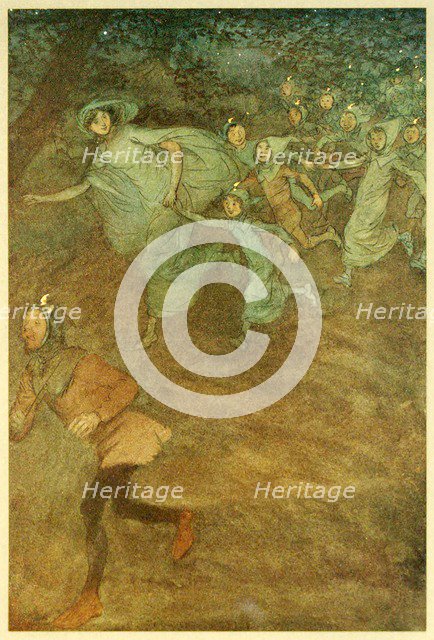 Enter Sir Hugh Evans, Anne Page, and others, from The Merry Wives of Windsor, 1910. Creator: Hugh Thomson (1860 - 1920).