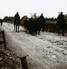 Soldiers on a road, c1914-c1918. Artist: Unknown.