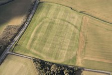 Idbury Camp, a univallate hillfort crop mark, Idbury, Oxfordshire, 2018. Creator: Damian Grady.