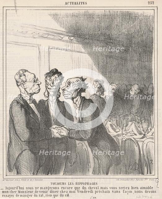 Toujours les Hippophages, 19th century. Creator: Honore Daumier.