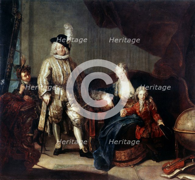 'Portrait of Baron von Erlach with his Family', c1710. Artist: Antoine Pesne