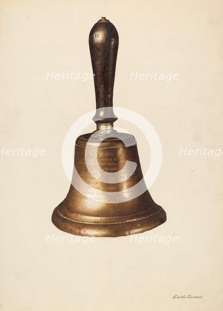 Town Crier's Bell, c. 1937. Creator: Edith Towner.