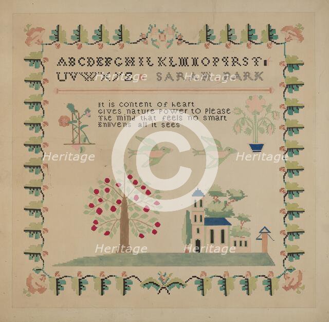 Sampler, c. 1936. Creator: Dorothy Posten.