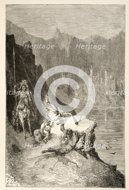 Balin Slays Sir Lanceor, from Stories of the Days of King Arthur by Charles Henry Hanson, pub. 1898 