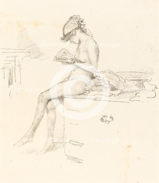 The Little Nude Model, Reading, 1889/1890. Creator: James Abbott McNeill Whistler.