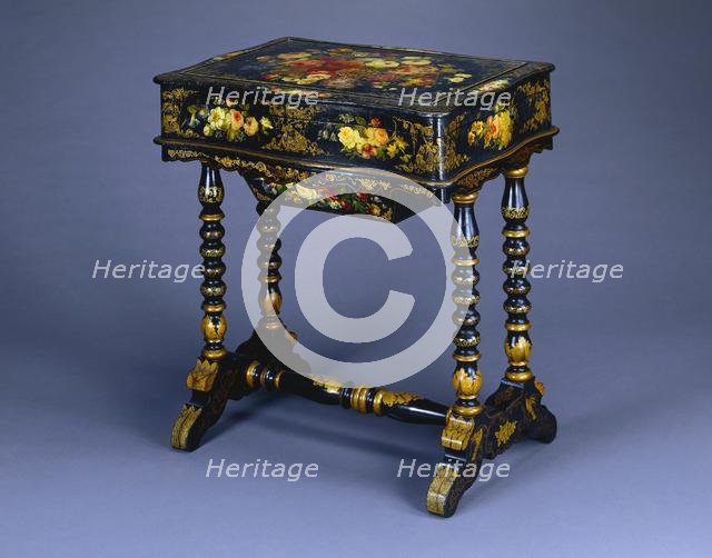 Work Table, c. 1850. Creator: Hart, Ware and Co. (American), attributed to.