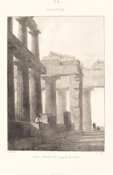 Galerie latérale d'un temple de Pestum, 1822. Creator: Eugene Isabey.