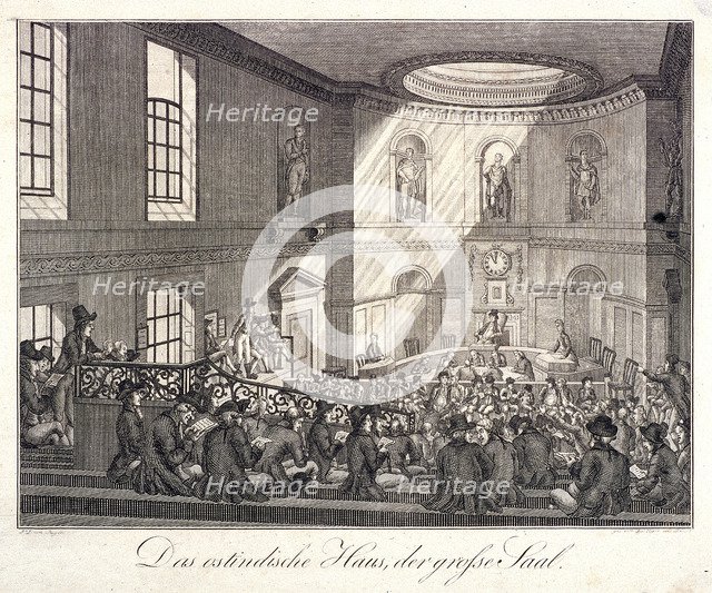 East India House, London, 1808. Artist: Boettger