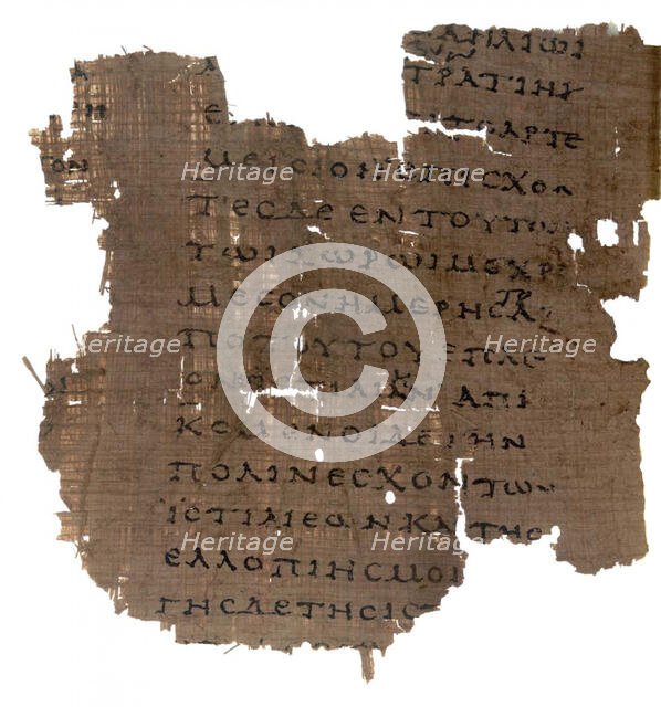 Fragment from Histories of Herodotus, Papyrus Oxyrhynchus 2099, Early 2nd century. Creator: Historic Object.