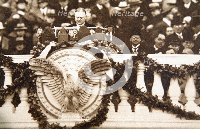 Herbert Hoover's 'rugged individualism' speech, New York City, 22 October 1928. Creator: Unknown.