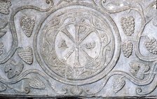 Chi-Rho symbol from Coptic sarcophagus, 7th century. Artist: Unknown.