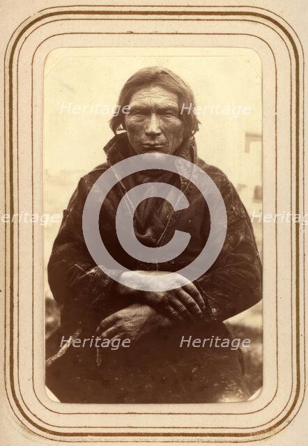 Portrait of Abmut Merak, 60 years old, Sjokksjokk Sami village, Jokkmokk parish, 1868.  Creator: Lotten von Duben.