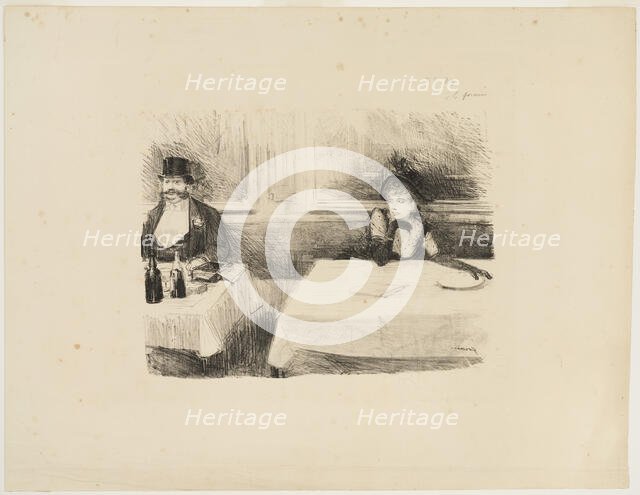 At the Restaurant, 1890. Creator: Jean Louis Forain.