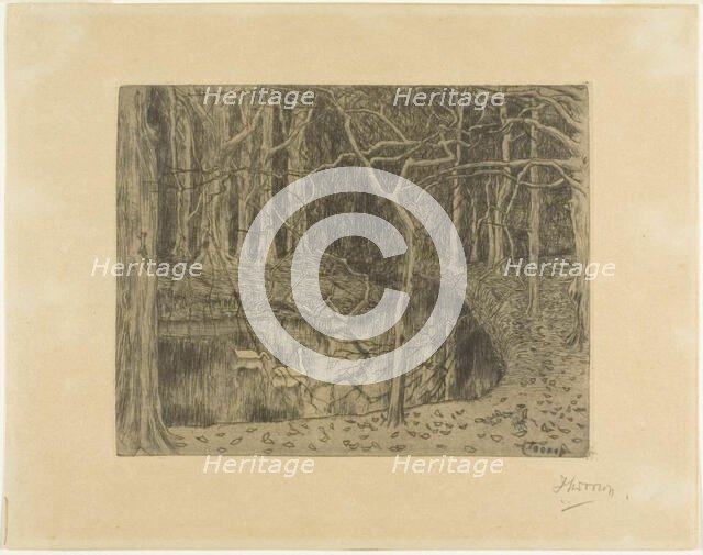 Woodland with a Pond and Swans, 1897. Creator: Jan Toorop.