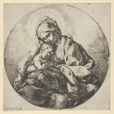 The Virgin holding the infant Christ with the fingers of her right hand hidden, a ..., ca 1600-1640. Creator: Guido Reni.