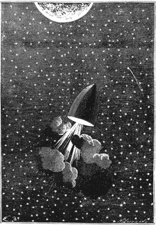 Jules Verne (1828-1905), Autour de la Lune, 1865. Artist: Unknown