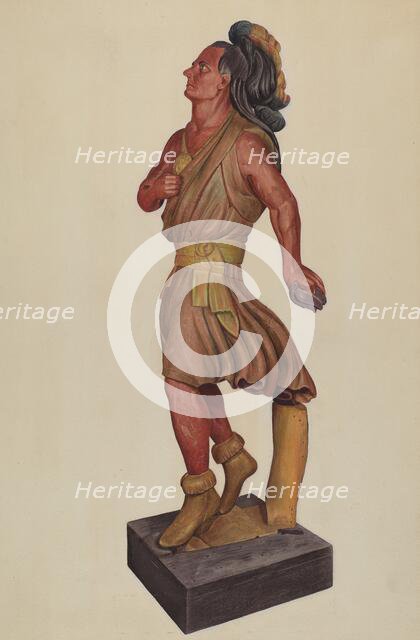 Cigar Store Indian, c. 1937. Creator: Alice Domey.