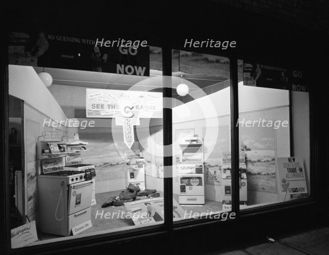 East Midlands Gas Board shop window cooker display, Dronfield, Derbyshire, 1961. Artist: Michael Walters
