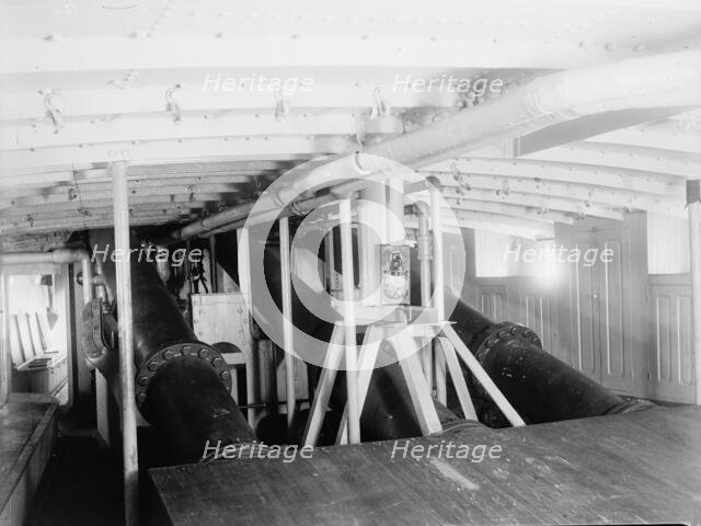 U.S.S. Vesuvius, barrels of dynamite guns, between 1886 and 1901. Creator: Unknown.