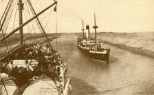 'Steamers Passing in the Suez Canal', c1930. Creator: ENA.
