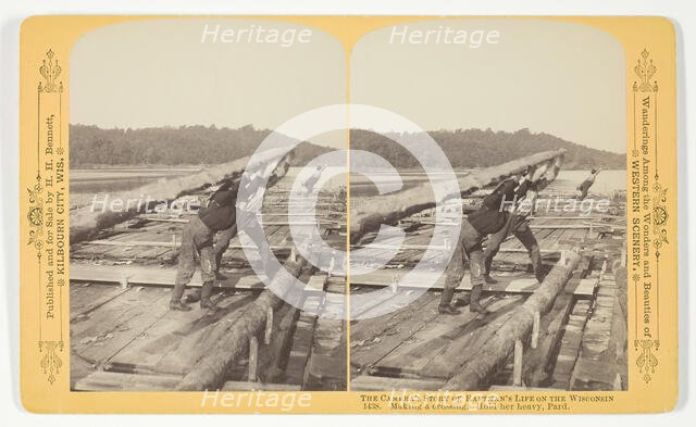 Making a Crossing. Hold Her Heavy, Pard., 1886. Creator: Henry Hamilton Bennett.