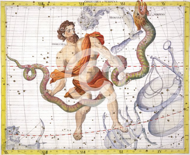 Constellation of Ophiucus, 1729. Artist: Unknown