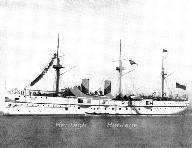 The Spanish-American War: US war-ships - San Francisco, twin-screw cruiser, 1898. Creator: Symonds & Co.