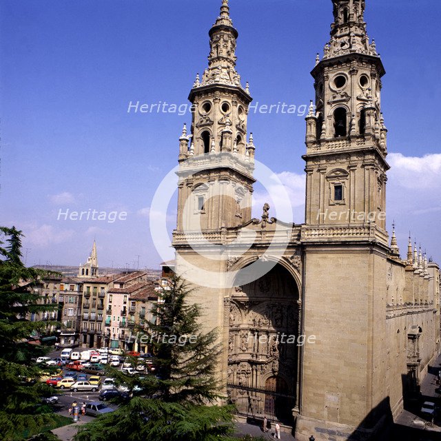 View of the Cathedral of Santa Maria la Redonda in Logrono.
