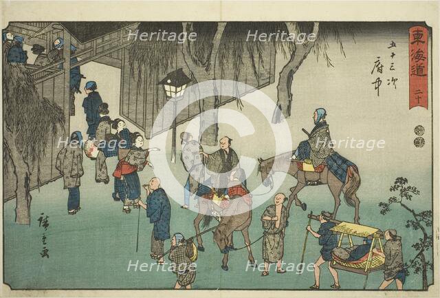 Fuchu-No. 20, from the series "Fifty-three Stations of the Tokaido (Tokaido gojusan..., c. 1847/52. Creator: Ando Hiroshige.