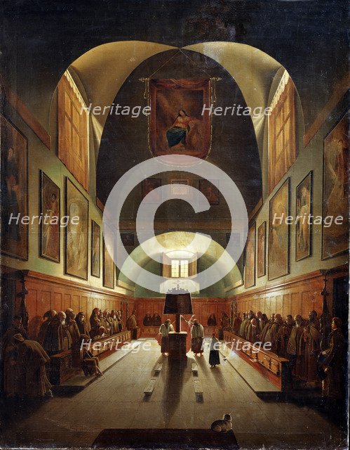 'Interior of the Church of Capuchines in Rome', late 18th or 19th century. Artist: Francois-Marius Granet