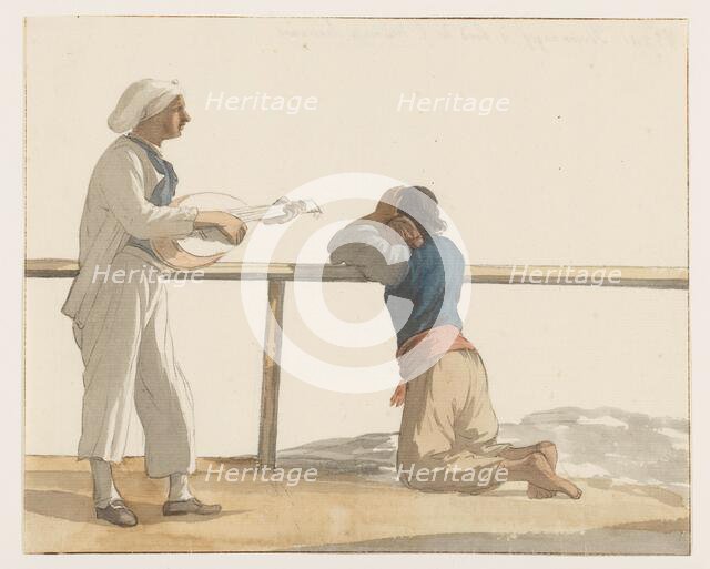 People on board the ship l'Heureuse Marianne, 1778. Creator: Louis Ducros.