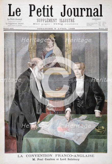 The Anglo-French Convention, 1899.  Creators: Oswaldo Tofani, F Meaulle.