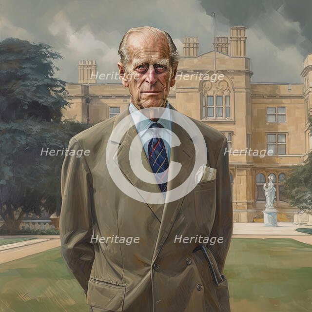 AI IMAGE - Portrait of Prince Philip, Duke of Edinburgh, 2000s, (2023).  Creator: Heritage Images.