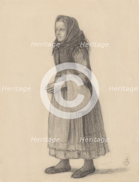 Girl with a backpack, around 1905. Creator: Karol Miloslav Lehotský.