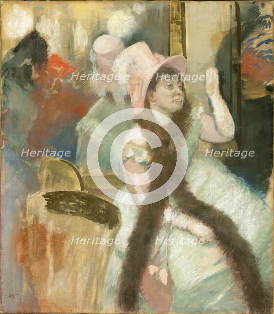 Portrait after a Costume Ball (Portrait of Madame Dietz-Monnin), 1879. Creator: Edgar Degas.