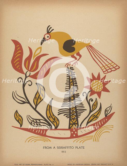 Plate 14: From the Portfolio "Folk Art of Rural Pennsylvania", c. 1939. Creator: Unknown.