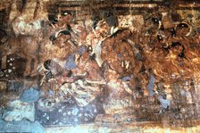 King Mahajanaka listening to Queen Vivali, Ajanta cave fresco, India, 1st-5th century AD. Artist: Unknown