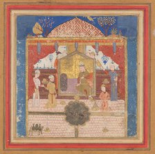 Khusrau Parviz before his Father Hurmuzd (?), Folio from a Shahnama..., ca. 1430-40. Creator: Unknown.
