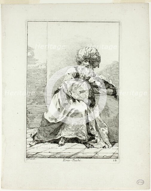 Emir Bachi, plate twelve from Caravanne du Sultan à la Mecque, 1748. Creator: Joseph-Marie Vien the Elder.