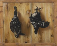 Still life with two grouse against a board wall, 1672. Creator: David Klocker Ehrenstrahl.