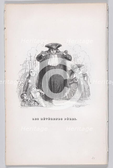 The Reverend Fathers from The Complete Works of Béranger, 1836. Creator: Theodore Maurisset.