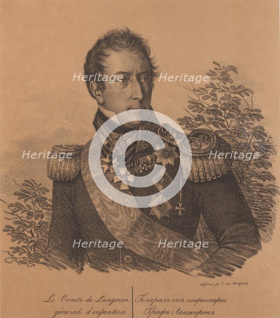 Portrait of Count Alexandre Andrault de Langeron (1763-1831), 1820. Creator: Hampeln, Carl, von (1794-after 1880).
