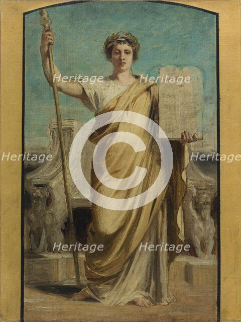 Sketch for the town hall of the 3rd arrondissement - The law, c1875. Creator: Achille Louis Joseph Sirouy.