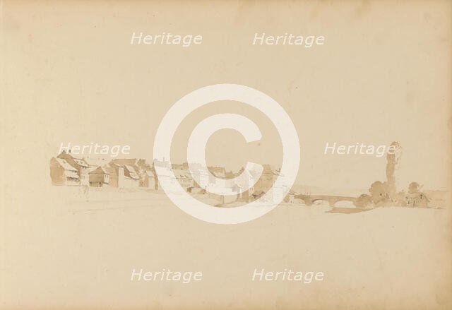 View of a city on a river, 1820-1896. Creator: Kasparus Karsen.