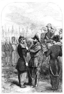 Distribution of the Queen's Medals to the French Crimean Troops, by H.R.H. the Duke of Cambridge, 18 Creator: Unknown.
