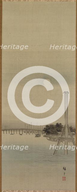 Night Scene on the Sumida River, 1800s. Creator: Ando Hiroshige (Japanese, 1797-1858).