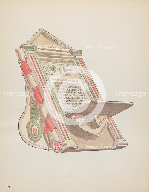 Plate 19: Reading Stand, Chimayo: From Portfolio "Spanish Colonial Designs of New Mexico", 1935/1942 Creator: Unknown.