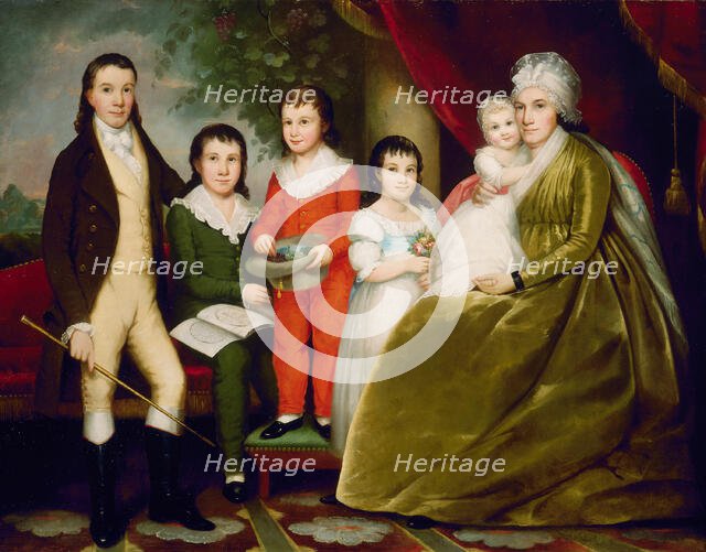 Mrs. Noah Smith and Family, c. 1830. Creator: Ezra Ames.