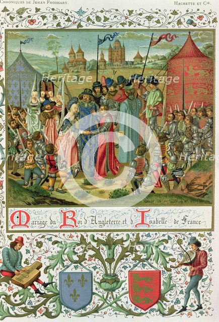 Charles VI delivers his daughter Isabel of France to Richard II, King of England, before the asse…